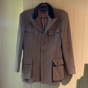 Ralph Lauren Houndstooth Wool Fox Hunt Jacket Women’s Size 12